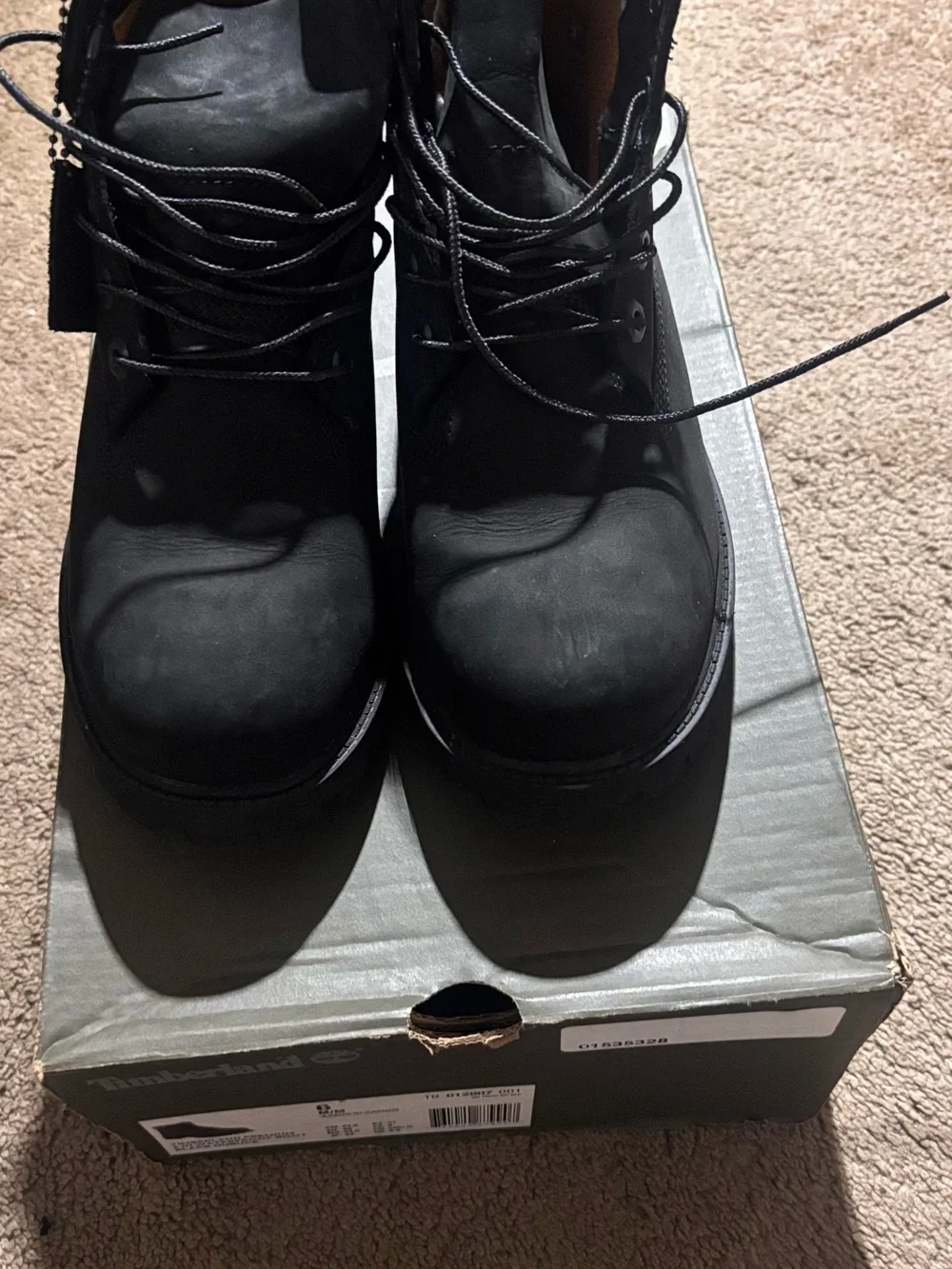 Timberland Kids Black Lace-Up Nubuck Boots